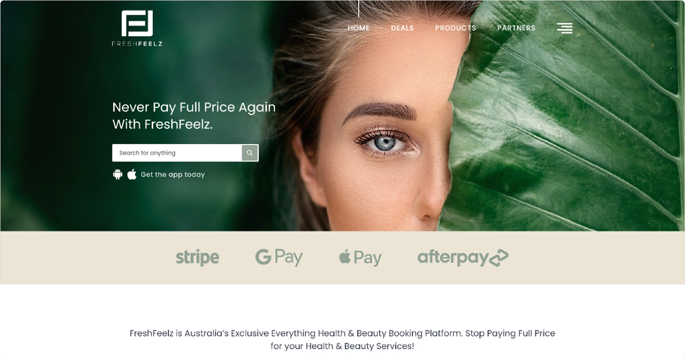 Designing the Booking Experience — FreshFeelz website homepage