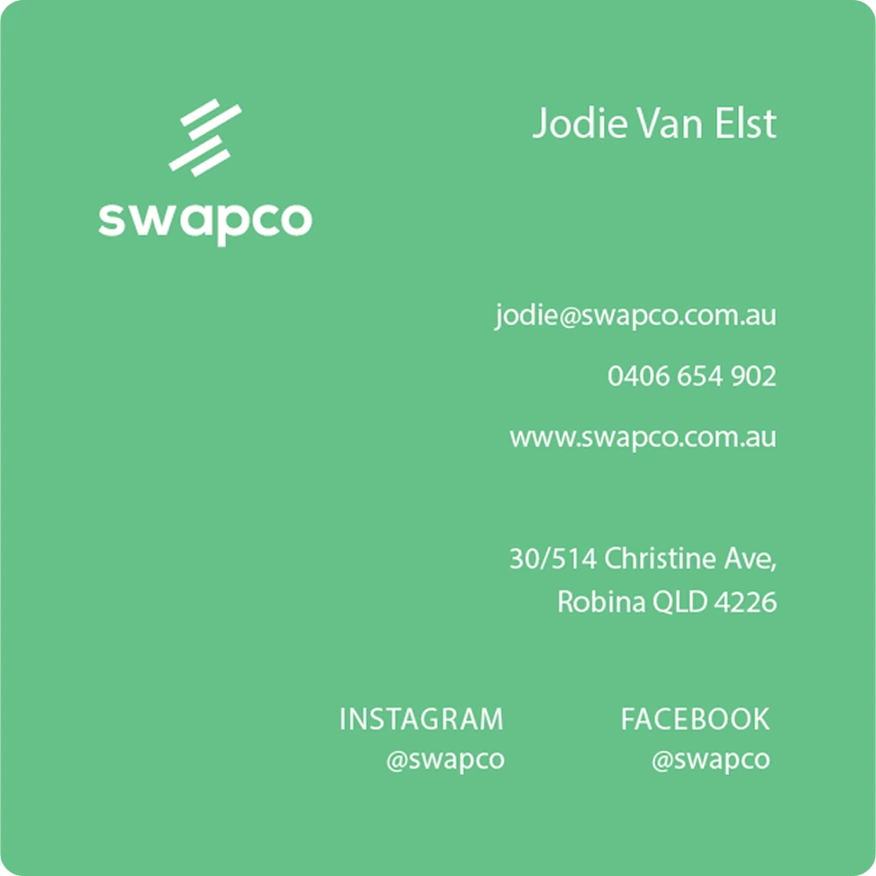 SwapCo business card back