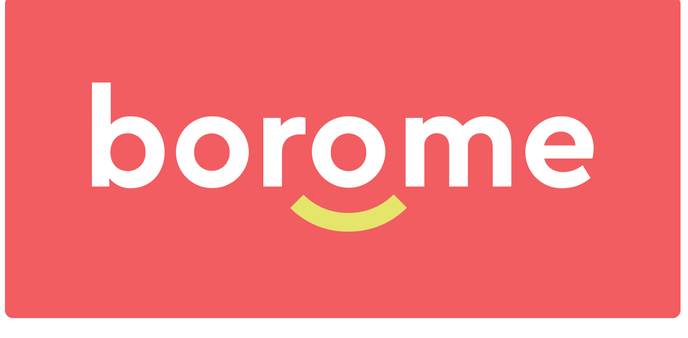 BoroMe logotype on coral background