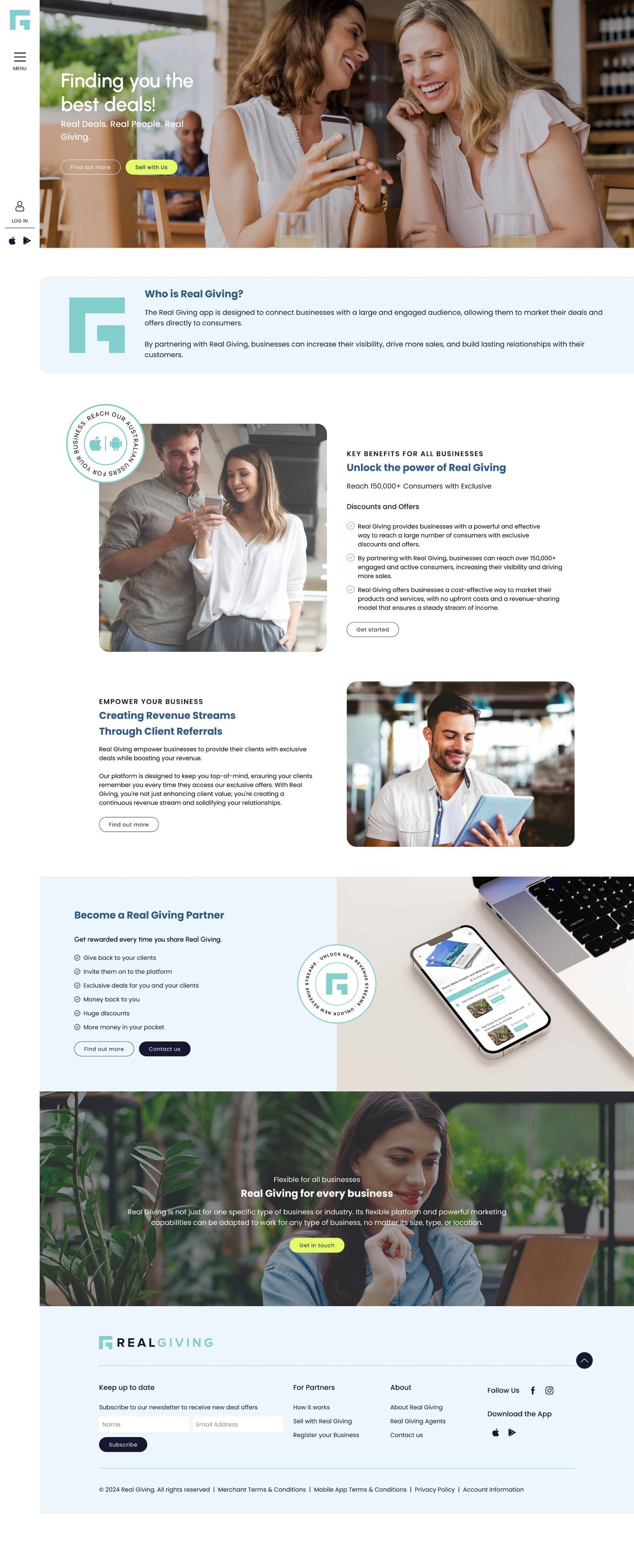 Real Giving website home page